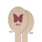Polka Dot Butterfly Wooden Food Pick - Oval - Single Sided - Front & Back
