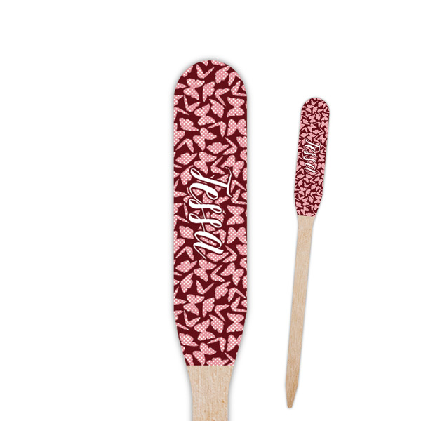 Custom Polka Dot Butterfly Paddle Wooden Food Picks - Single Sided (Personalized)