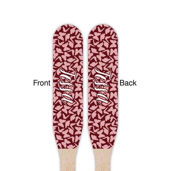 Polka Dot Butterfly Wooden Food Pick - Paddle - Double Sided - Front & Back