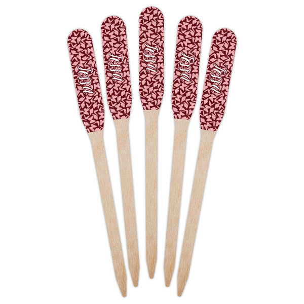 Polka Dot Butterfly Wooden Food Pick - Paddle - Fan View