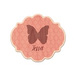 Polka Dot Butterfly Genuine Maple or Cherry Wood Sticker (Personalized)