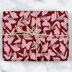 Polka Dot Butterfly Wrapping Paper (Personalized)
