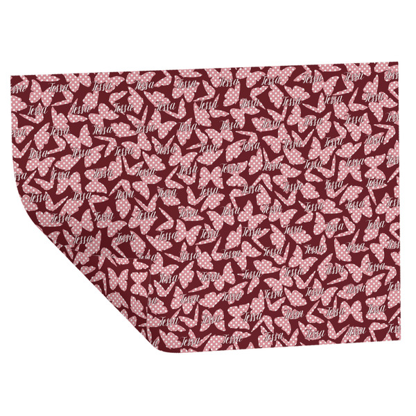 Polka Dot Butterfly Wrapping Paper Sheet - Double Sided - Folded