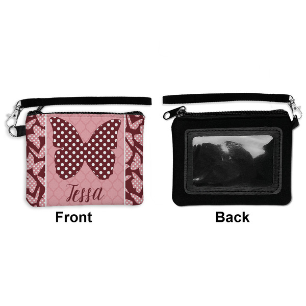 Polka Dot Butterfly Wristlet ID Cases - Front & Back