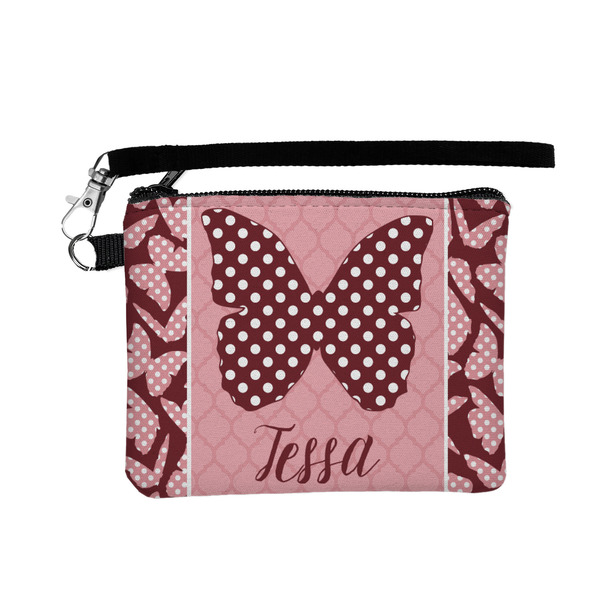 Custom Polka Dot Butterfly Wristlet ID Case w/ Name or Text
