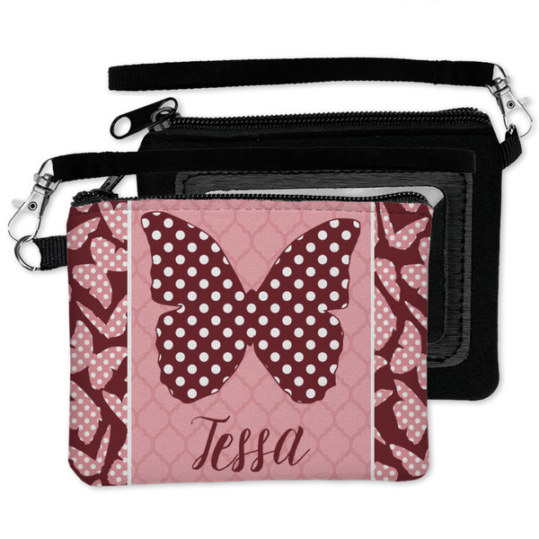 Polka Dot Butterfly Wristlet ID Cases - MAIN