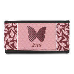 Polka Dot Butterfly Leatherette Ladies Wallet (Personalized)