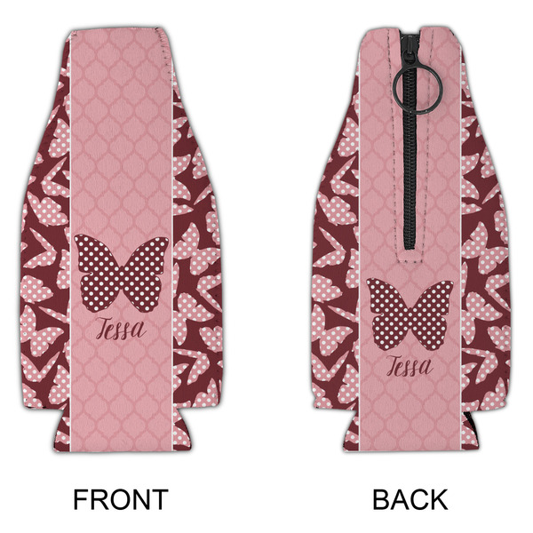 Polka Dot Butterfly Zipper Bottle Cooler - APPROVAL