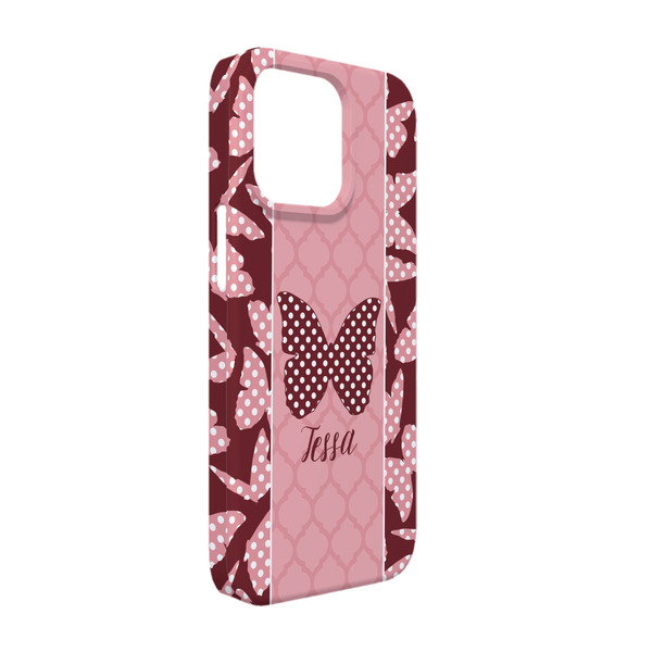 Custom Polka Dot Butterfly iPhone Case - Plastic - iPhone 13 (Personalized)