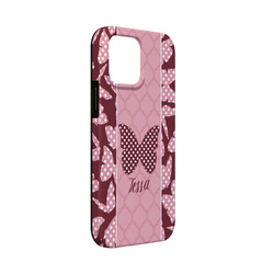 Polka Dot Butterfly iPhone Case - Rubber Lined - iPhone 13 Mini (Personalized)