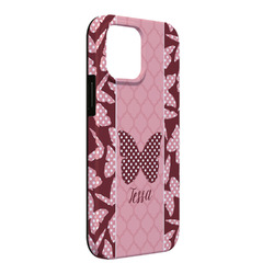 Polka Dot Butterfly iPhone Case - Rubber Lined - iPhone 13 Pro Max (Personalized)