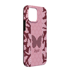 Polka Dot Butterfly iPhone Case - Rubber Lined - iPhone 13 Pro (Personalized)