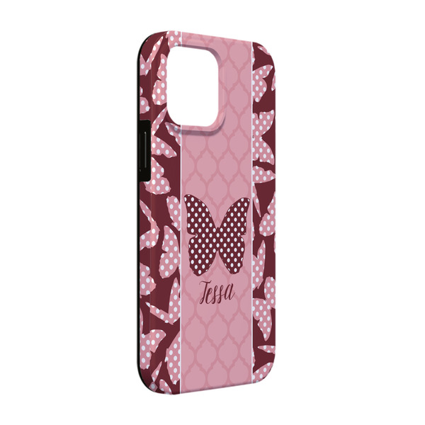 Custom Polka Dot Butterfly iPhone Case - Rubber Lined - iPhone 13 (Personalized)