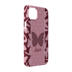 Polka Dot Butterfly iPhone Case - Plastic - iPhone 14 (Personalized)