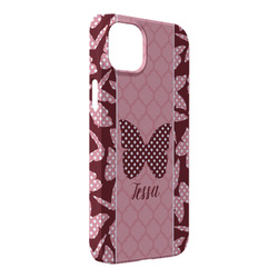 Polka Dot Butterfly iPhone Case - Plastic - iPhone 14 Plus (Personalized)