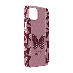 Polka Dot Butterfly iPhone Case - Plastic - iPhone 14 Pro (Personalized)