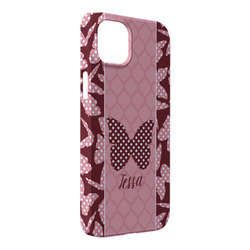Polka Dot Butterfly iPhone Case - Plastic - iPhone 14 Pro Max (Personalized)