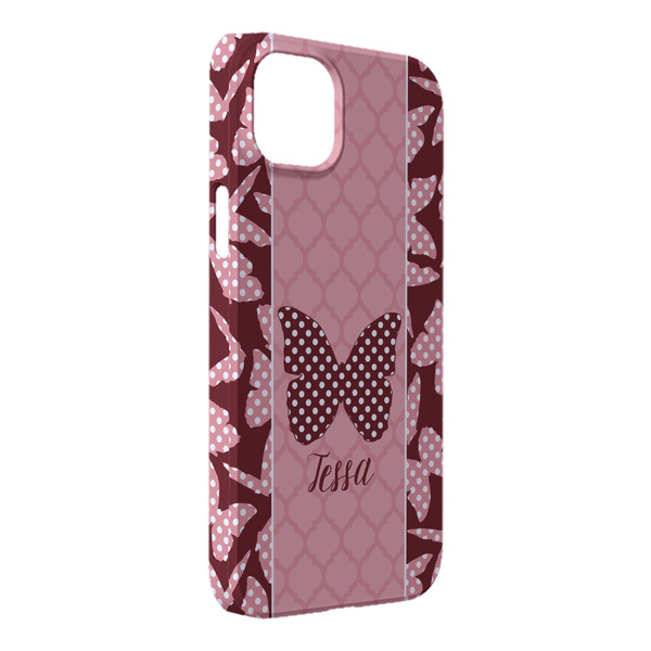 Custom Polka Dot Butterfly iPhone Case - Plastic - iPhone 14 Pro Max (Personalized)