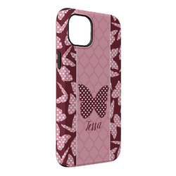 Polka Dot Butterfly iPhone Case - Rubber Lined - iPhone 14 Pro Max (Personalized)