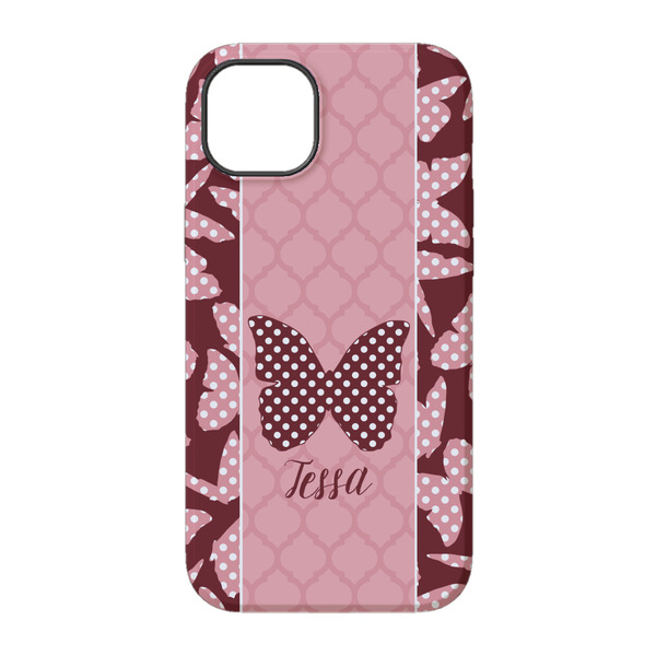 Polka Dot Butterfly iPhone 14 Pro Tough Case - Back