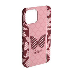 Polka Dot Butterfly iPhone Case - Plastic - iPhone 15 (Personalized)