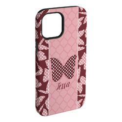 Polka Dot Butterfly iPhone Case - Rubber Lined - iPhone 15 Plus (Personalized)