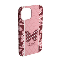 Polka Dot Butterfly iPhone Case - Plastic - iPhone 15 Pro (Personalized)