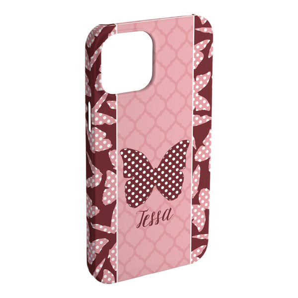 Custom Polka Dot Butterfly iPhone Case - Plastic (Personalized)