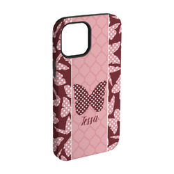 Polka Dot Butterfly iPhone Case - Rubber Lined - iPhone 15 (Personalized)