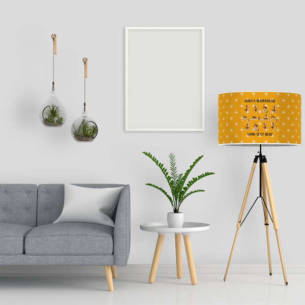 Yoga Dogs Sun Salutations 12" Drum Lampshade - LIFESTYLE