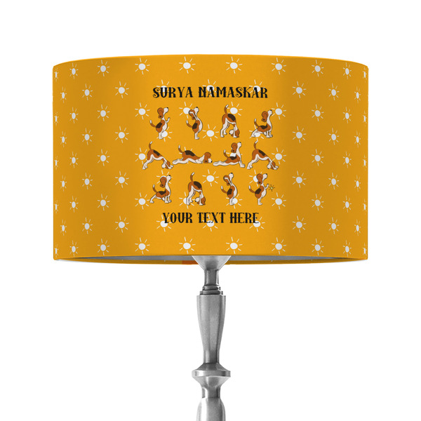 Yoga Dogs Sun Salutations 12" Drum Lampshade - ON STAND (Fabric)
