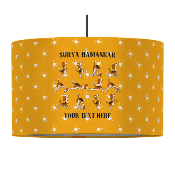 Yoga Dogs Sun Salutations 12" Drum Lampshade - PENDANT (Fabric)