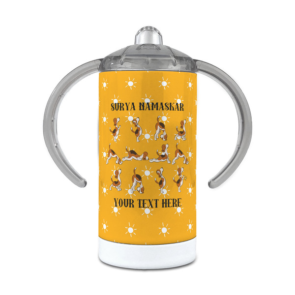 Custom Yoga Dogs Sun Salutations 12 oz Stainless Steel Sippy Cup (Personalized)