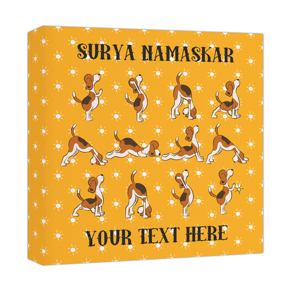 Custom Yoga Dogs Sun Salutations Canvas Print - 12x12 (Personalized)
