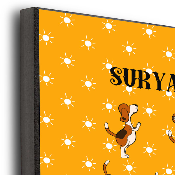 Yoga Dogs Sun Salutations 12x12 Wood Print - Closeup