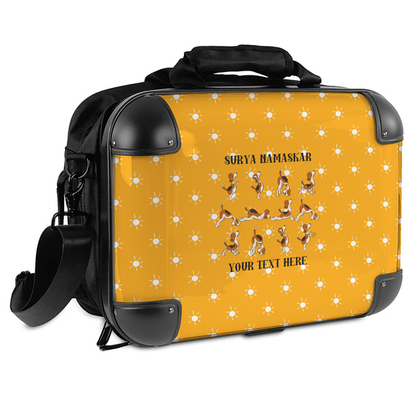 Custom Yoga Dogs Sun Salutations Hard Shell Briefcase (Personalized)
