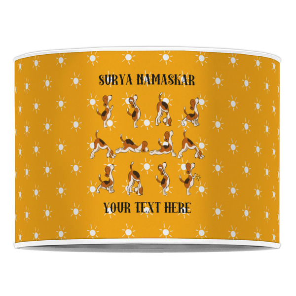 Yoga Dogs Sun Salutations 16" Drum Lampshade - FRONT (Poly Film)