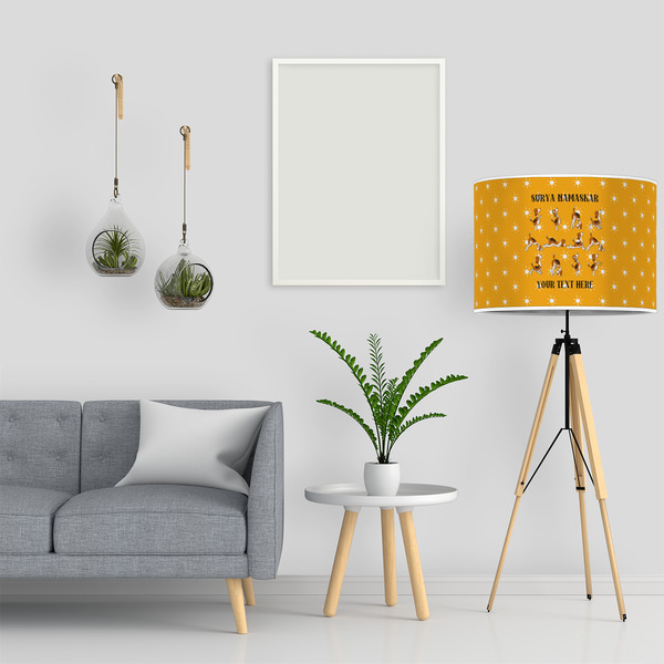 Yoga Dogs Sun Salutations 16" Drum Lampshade - LIFESTYLE