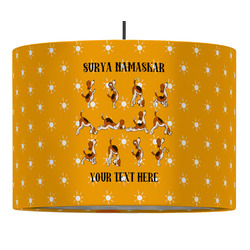 Yoga Dogs Sun Salutations 16" Drum Pendant Lamp - Fabric (Personalized)