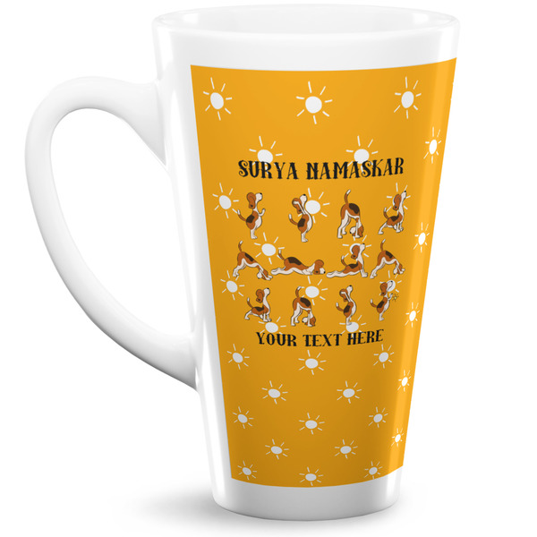 Custom Yoga Dogs Sun Salutations Latte Mug (Personalized)