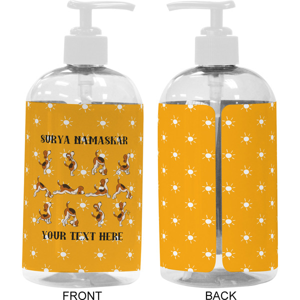 Yoga Dogs Sun Salutations 16 oz Plastic Liquid Dispenser- Approval- White