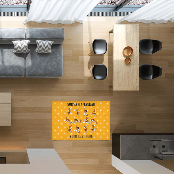 Yoga Dogs Sun Salutations 2'x3' Indoor Area Rugs - IN CONTEXT