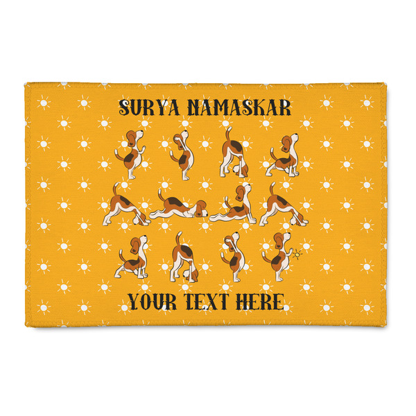 Custom Yoga Dogs Sun Salutations Patio Rug (Personalized)