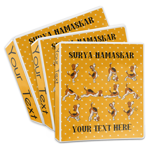 Custom Yoga Dogs Sun Salutations 3-Ring Binder (Personalized)