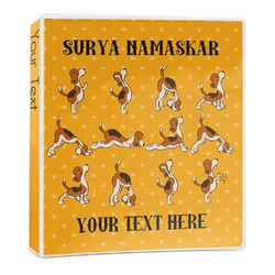Yoga Dogs Sun Salutations 3-Ring Binder - 1 inch (Personalized)