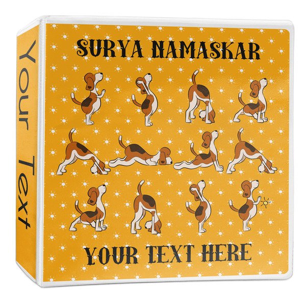 Custom Yoga Dogs Sun Salutations 3-Ring Binder - 2 inch (Personalized)