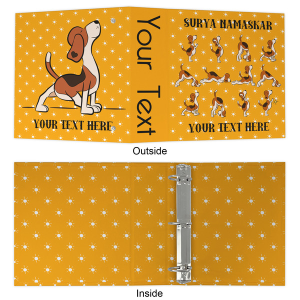 Yoga Dogs Sun Salutations 3 Ring Binders - Full Wrap - 2" - APPROVAL