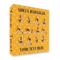 Yoga Dogs Sun Salutations 3 Ring Binder - Full Wrap - 2" (Personalized)