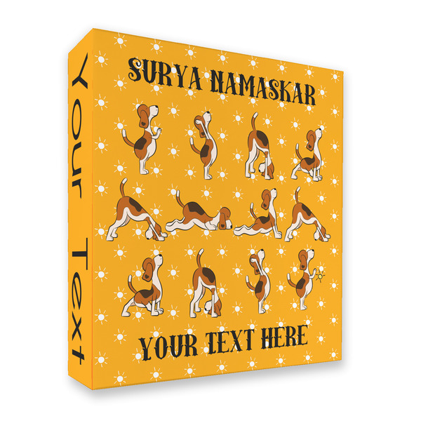 Yoga Dogs Sun Salutations 3 Ring Binders - Full Wrap - 2" - FRONT