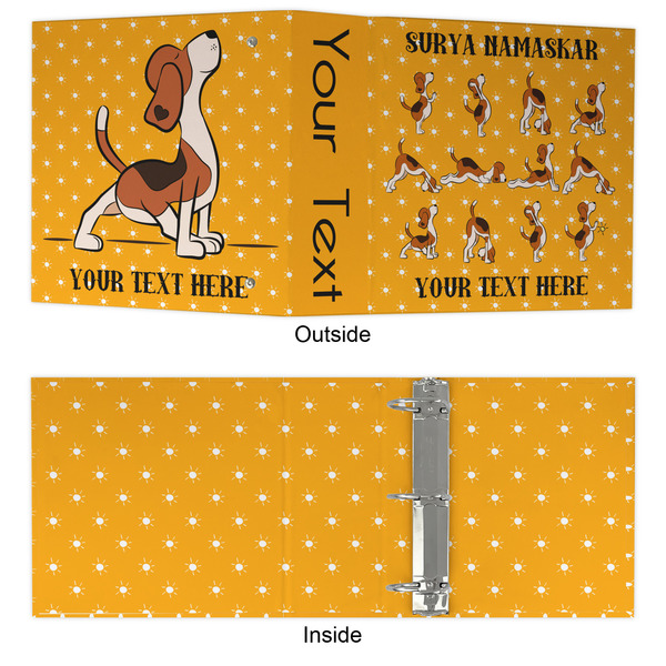 Yoga Dogs Sun Salutations 3 Ring Binders - Full Wrap - 3" - APPROVAL